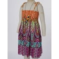 thumbnail image 4 of Zaldita Kids Girls Summer Casual Bohemian Dress Floral Sleeveless Rainbow Beach Sundress with Necklace Party Dresses Orange 8-10, 4 of 7