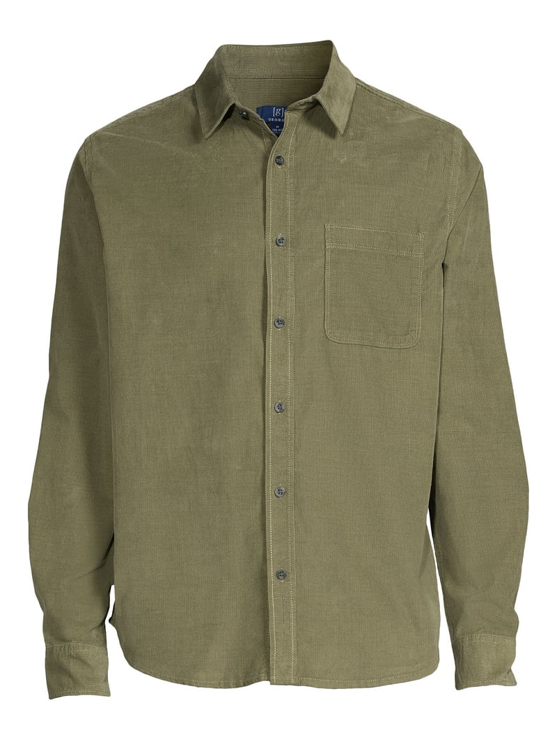 George Men's Corduroy Shirt with Long Sleeves, Sizes S-3XL