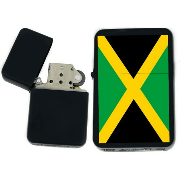 Flags of The World Nations Windproof Oil Lighter - The Back C- (Jamaica) - Christmas, Halloween & Valentines Day Gift