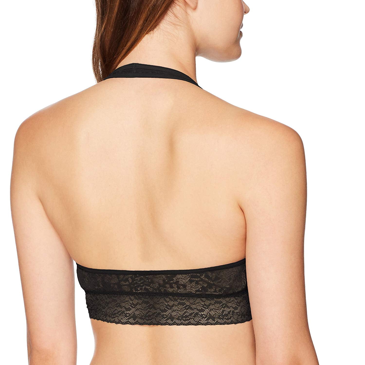 Calvin Klein Womens Bare Lace Halter Bralette (Black (001), Medium) - Calvin Klein Womens Bare Lace Halter Bralette (Black (001), Medium) -