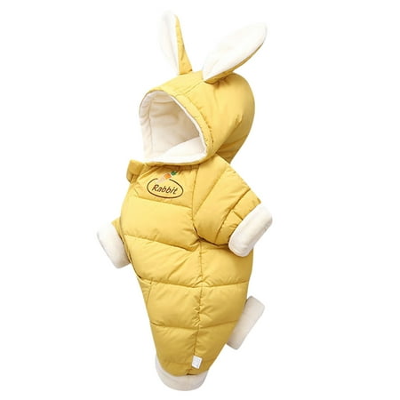 

Shpwfbe Baby Girl Clothes Boys Hooded Rabbit Ear Thick Jacket Winter Coat Outerwear Romper Jumpsuit Kids Gifts For Boys And Girls