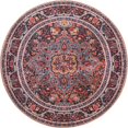thumbnail image 1 of Unique Loom Revival Medallion Dark Color Rug 3' 6 x 3' 6 Round Burgundy/Black, 1 of 2