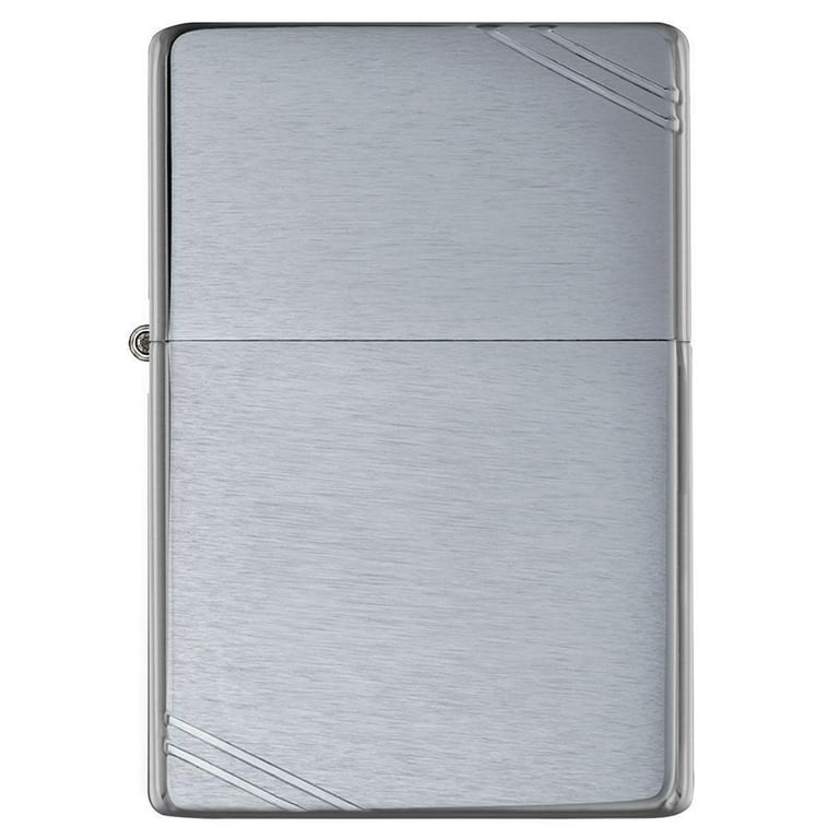 Zippo Vintage Brushed Chrome with Slashes Pocket Lighter - Walmart.com