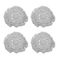 thumbnail image 1 of Posavasos tejidos con hilo de algodón, 4 Uds., con borla, redondos, Color puro, elegantes, pintalabios DIY, almohadillas para ollas, color gris, 1 of 8