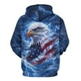 thumbnail image 2 of LAOLIUSN Men's American Flag Bald Eagle Graphic Hoodie, 3D Patriotic Theme Sweatshirt, All-Over Print Pullover, S-4XL, 2 of 7