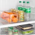 thumbnail image 6 of primebox Plastic Food Storage 6 Pack Clear Container Bin with Handles for Organizing Kitchen, Pantry, Refrigerator, Freezer, Pantry, Cabinet, Closet, Bathroom. 14”x4”x4”, 6 of 7