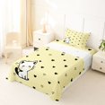 thumbnail image 3 of Manfei Cartoon Kitten Twin Sheets, Love Heart Doodle Bedding, Cream, 3 Pieces, 1 Flat Sheet, 1 Fitted Sheet and 1 Pillowcase, 3 of 6