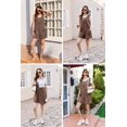 thumbnail image 3 of Mono corto tipo gofre Rompers Ekouaer para mujer, color marrón S, 3 of 6