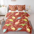 thumbnail image 1 of YST Kids Cartoon Dinosaur Comforter Set, 7-Piece Bed in a Bag, Brick Red, Twin Size, 1 of 5