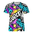 thumbnail image 4 of T Shirt For Men Colorful Graffiti T-Shirt Letter Print Fashion Male Streetwear Tshirt Summer Short-S, 4 of 7