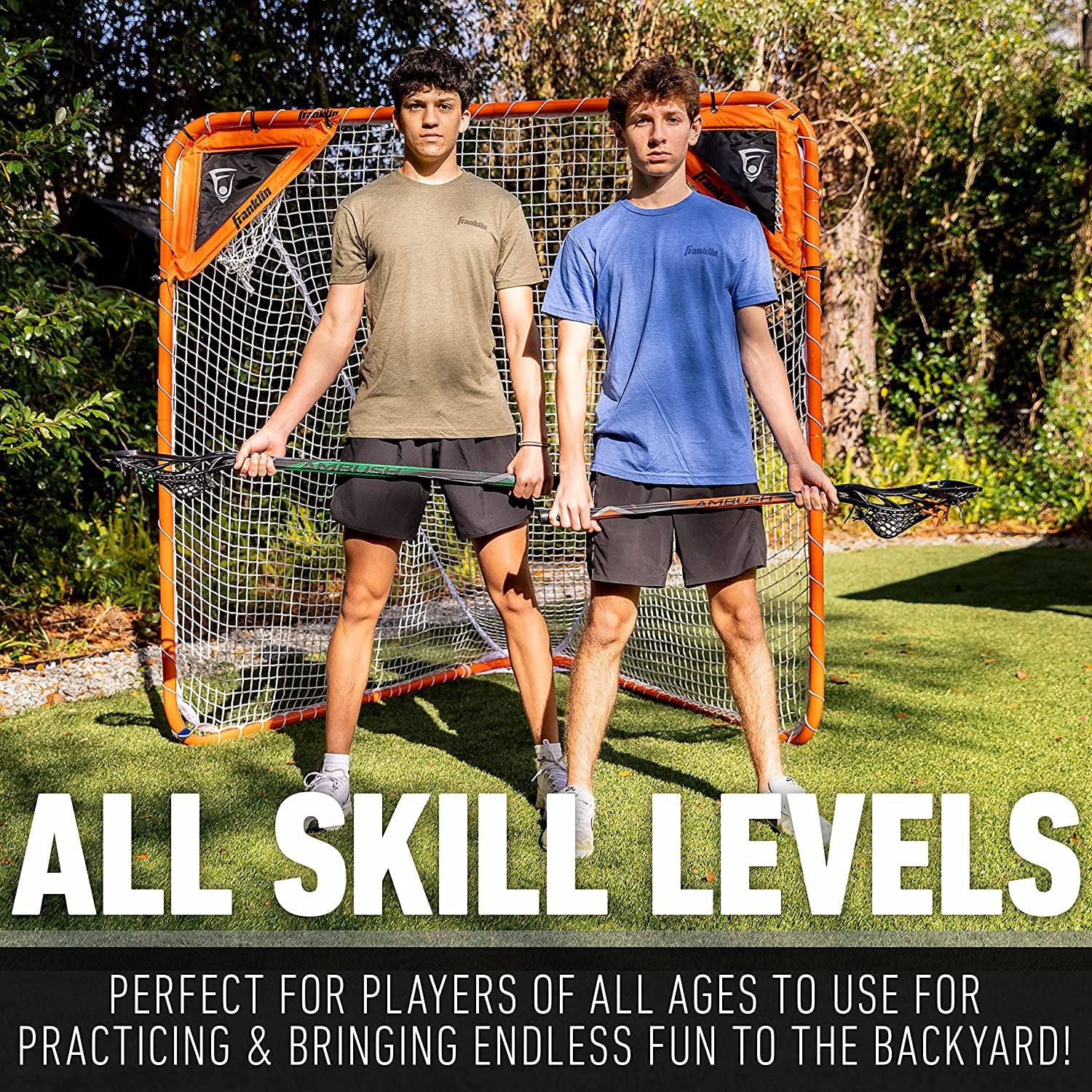 Franklin Sports Lacrosse Corner Shooting Targets for Kids & Adults - 2 Targets, Orange/Black