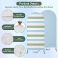 thumbnail image 3 of Sage Green Blue Striped Arch Backdrop Cover, Spandex Fitted Wedding Arch Cover, Farmhouse Sage Green Stripes Round Top Stand Covers for Birthday Ceremony Bridal Shower Party Decor 6x2.6 Ft, 3 of 9