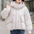 thumbnail image 2 of Fashion Plus Size Jackets for Womens Winter Warm Casual Loose Solid Color Pocket Zippered Reversible Long Coat, 2 of 8