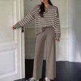 thumbnail image 2 of Jinhomg Women's Two Piece Thin Sweater Lounge Sets 2026 Fall Winter Oversized Knit Pullover with Wide Leg Pants Casual Comfy Knitted Outfits Coffee Free Size, 2 of 7