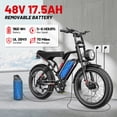 thumbnail image 3 of UL2849 Electric Bike for Adults - Peak 1500W Motor, 20"x4" Fat Tire,48V/17.5AH, Full Suspension, 7-Speed SHIMANO, 3 of 7