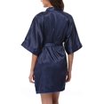 thumbnail image 3 of Solid Color Short Kimono Satin Bathrobe Silky Bride and Bridesmaid Robe, 3 of 8