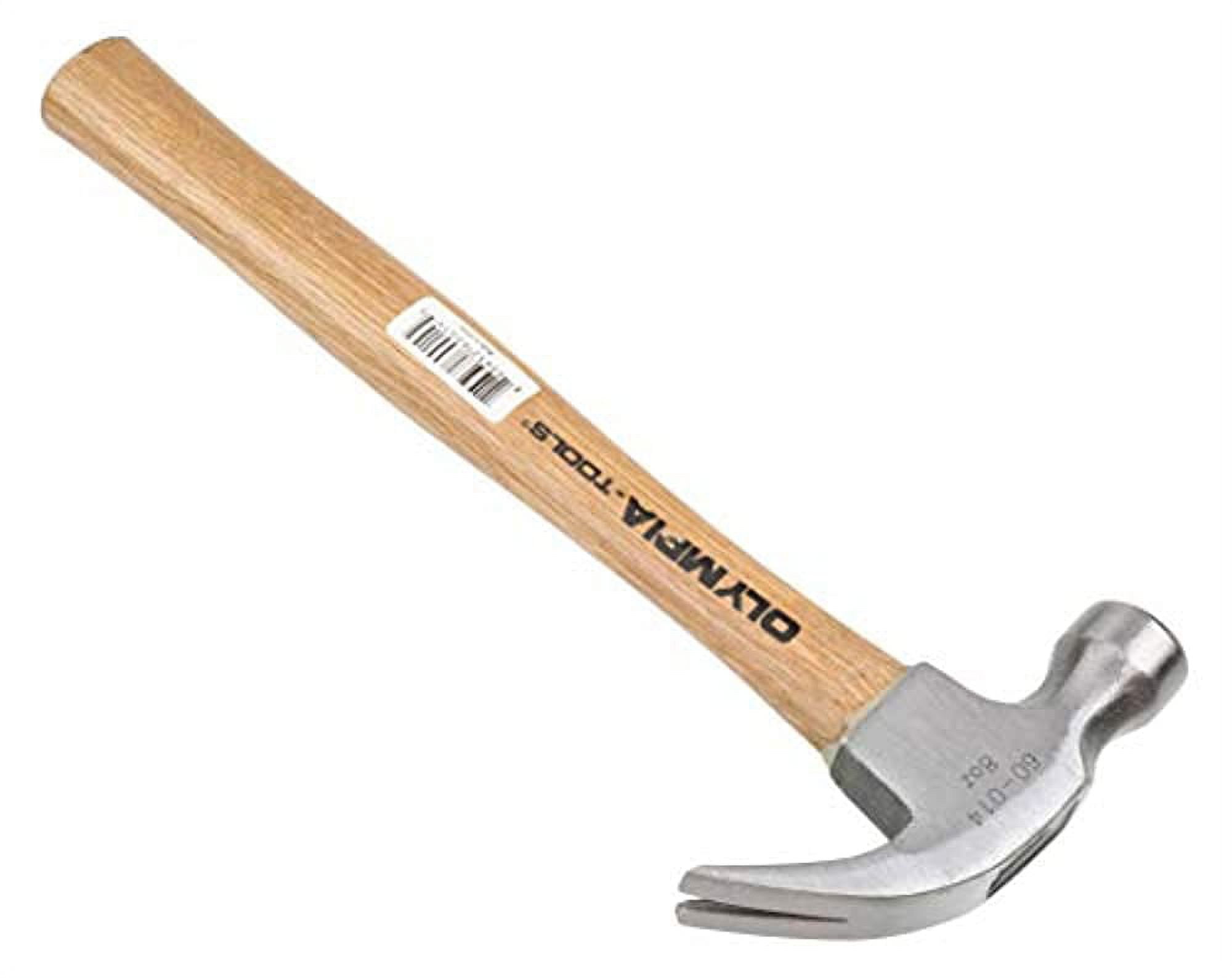 UToolmart 8.8 Ounce Claw Hammer - Forged Carbon Steel Head - Etched Solid  Oak Handle for more durability