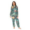 thumbnail image 2 of FORMRS Onesies Pajama for Adults Unisex Hoodie Winter Jumpsuit One Piece Sleepwear, Sizes S-2XL, Art Water Lilies Pattern, 2 of 7