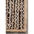 thumbnail image 5 of 3 Ft Square Black & White Cotton Jute Area Rug, Hand-Woven, Reversible, Farmhouse Boho Style, Durable & Pet-Friendly Rug for Living Room, Dining Room, and Bedroom, 5 of 5