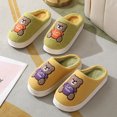 thumbnail image 4 of Lovely Cartoon Bear Woolen Slippers For Women Winter Indoor Thick-soled Non-slip Home Slippers Breathable Warm Bedroom Floor House Shoes, 4 of 9