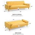 thumbnail image 2 of Glory Furniture Andrews Twill Fabric Upholstered Sleeper Sofa in Yellow, 2 of 6