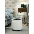 thumbnail image 3 of Designs4Comfort Pouf Rond d'Appoint avec Rangement en Similicuir Ivoire Blanc, 3 of 10