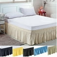 thumbnail image 2 of Namzi 60"x80" Queen Bed Skirt Elastic Dust Ruffle for Easy Installation, 1 Piece,Black, 2 of 4
