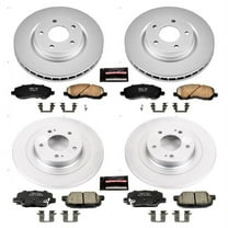 PowerStop Front and Rear Geomet Coated Brake Rotor and Pad Kit Fits: MITSUBISHI Select Models CRK6796