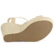 thumbnail image 5 of Sandalias de Tacón de Cuña Tipo Alpargata con Tira Trasera y Plataforma Allegra K Beige 36, 5 of 7