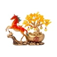 thumbnail image 2 of Estatua de caballo del árbol del dinero del Feng Shui Decoración del Año Nuevo chino Decorativa china Rojo naranja, 2 of 9