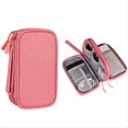 thumbnail image 5 of Bolsa de Almacenamiento PortáTil de Dos Niveles para Productos Digitales: Organizador de Viaje para Cables USB, Auriculares y Accesorios, Color Rosa, 5 of 5