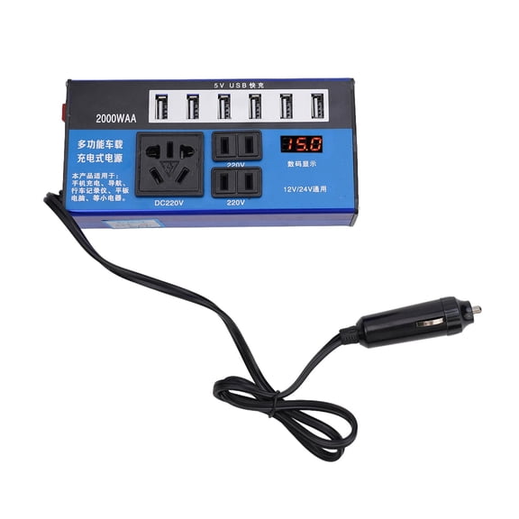 Power Inverter Converter For Electronics 12V/24V To 110V/220V Conversion, Intelligent Charging with Overload Protections