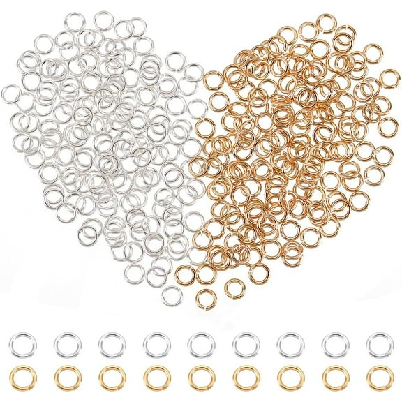 1 Box 300Pcs 2 Size Single Loop Jump Rings Brass Open Small Circle Frames Key Chain Links Connector Rings for Bracelet Necklace Jewelry Making colorful