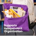 thumbnail image 4 of Seat Sack Student Chair Storage Pocket - 19", Single Pocket, Classroom Organizer for Student Desks, Durable Over-the-Chair Storage, Purple, 10-Pack, 4 of 9