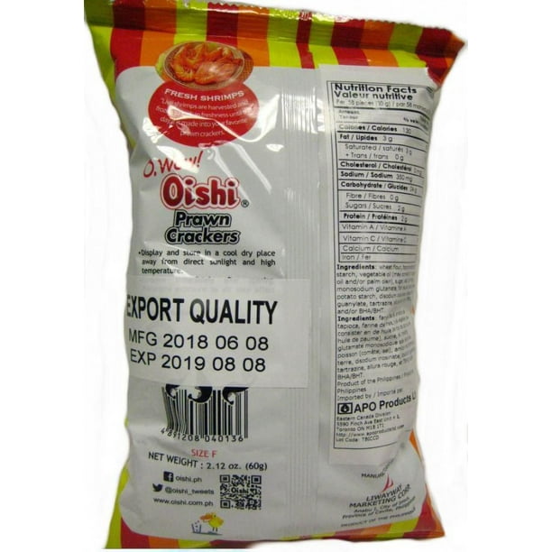 Oishi Prawn Crackers 60g, Oishi Prawn Crackers 