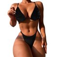 thumbnail image 4 of SAYOO - Conjunto de traje de baño de 2 piezas para mujer, sujetador de bikini acolchado sin espalda con cuello halter y tangas exóticas SAYOO Sexy, 4 of 8