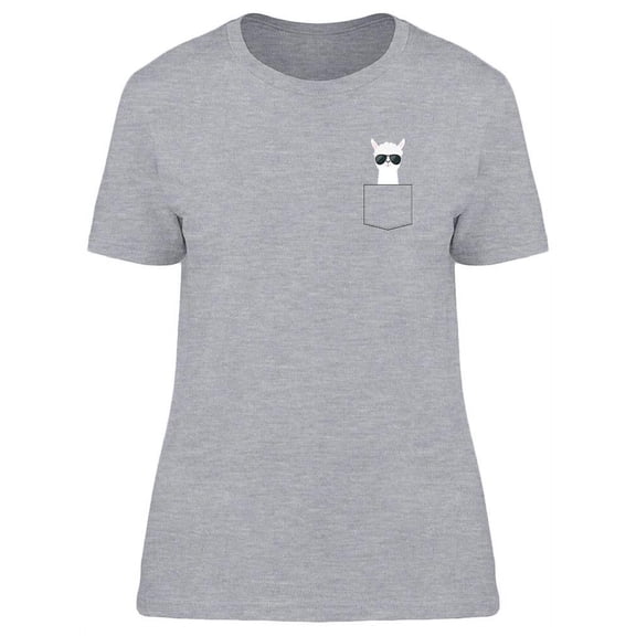Llama With Shades In The Pocket T-Shirt Women -Image by Shutterstock, Female Small
