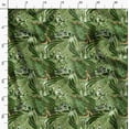 thumbnail image 3 of Soimoi Leaf Printed, Japan Crepe SatinFabric, by The Yard 54 Inch Wide, Decorative Sewing Fabric for Dresses Kimonos Gowns, Green, 3 of 6