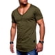thumbnail image 1 of Qarigey Camiseta de verano de manga corta transpirable con cuello en V de repuesto informal fácil de combinar para adelgazar marido novio ropa Camisetas Verde L, 1 of 4
