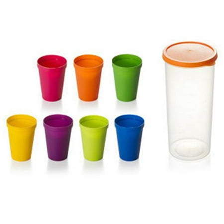 AkoaDa Portable Rainbow Suit Cup Picnic Outdoor Tourism Plastic Cup Mug Plastic Cups Reusable Picnic Travel Kids Drink Cup