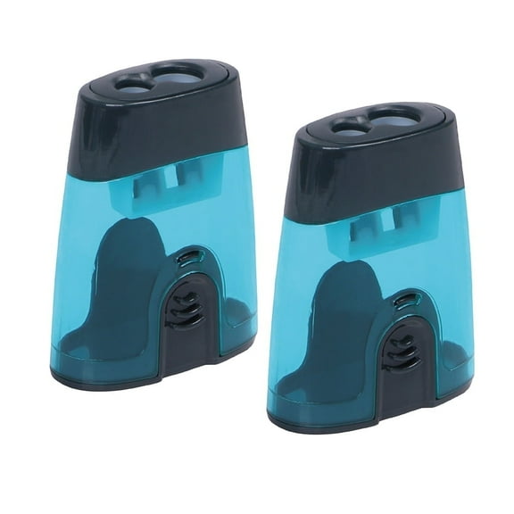 Eagle Dual-Hole Manual Pencil Sharpener - Standard & Jumbo Size, Portable Design w/ Translucent Body- 2 Included
