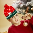 thumbnail image 5 of WEGFTDUOP Christmas Decoration Winter Fashion LED Christmas Hat Santa Claus Hairball Hat Pattern Knitted Hat Warm Ear Protection Woolen Hat Essentiales For Christmas Indoor Outdoor Ornaments, 5 of 6