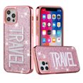 thumbnail image 2 of For iPhone 12, 12 Pro Case Embroidered Text Bling Glitter Chrome Hybrid Cover, 2 of 3