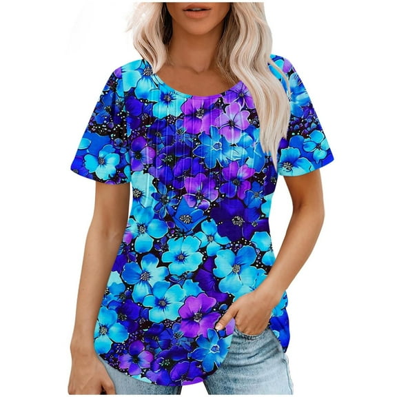 Womens Summer Tops Cotton Tee Shirts Womens Loose Fit Women Clothing Tops
