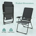 thumbnail image 3 of Gymax 2 Pcs Chaises Pliantes de Patio Dossier Réglable Inclinable Rembourrées Mobilier de Jardin, 3 of 8