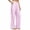 Pink, variant on Womens Seersucker Striped Wide Leg Pants Drawstring Elastic Waist Casual Beach Vacation Flowy Trousers with Pockets