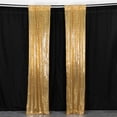 thumbnail image 6 of Efavormart 2 Pack Gold Sequin Photo Backdrop Curtains with Rod Pockets, Seamless Glitter Mesh Photo Background Drapery Panels - 8ftx2ft, 6 of 11