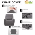 thumbnail image 5 of Easy-Going Super Stretch Sofa Slipcover Non Slip Couch Cover, Recliner Size, Light Gray, 5 of 7