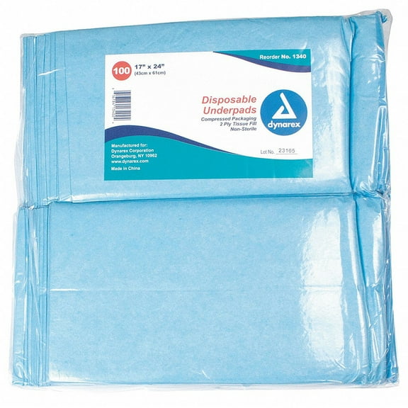 Dynarex Disposable Underpads 30" x 30" (105 gram) (50/Pack)