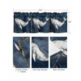 thumbnail image 3 of Ocean Whale Blue Curtain Valance for Windows/Living Room/Kitchen/Bathroom/Café, Short Rod Pocket Tier Curtain Window Treatment Panel Coastal Vintage Wooden Grain Topper Curtain 42''x12'', 3 of 6